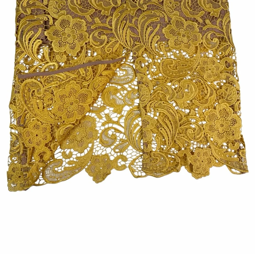 Elegant Yellow Lace Dress - Picture 9 of 11